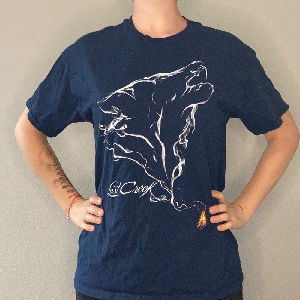 Wolf campfire lost creek graphic t